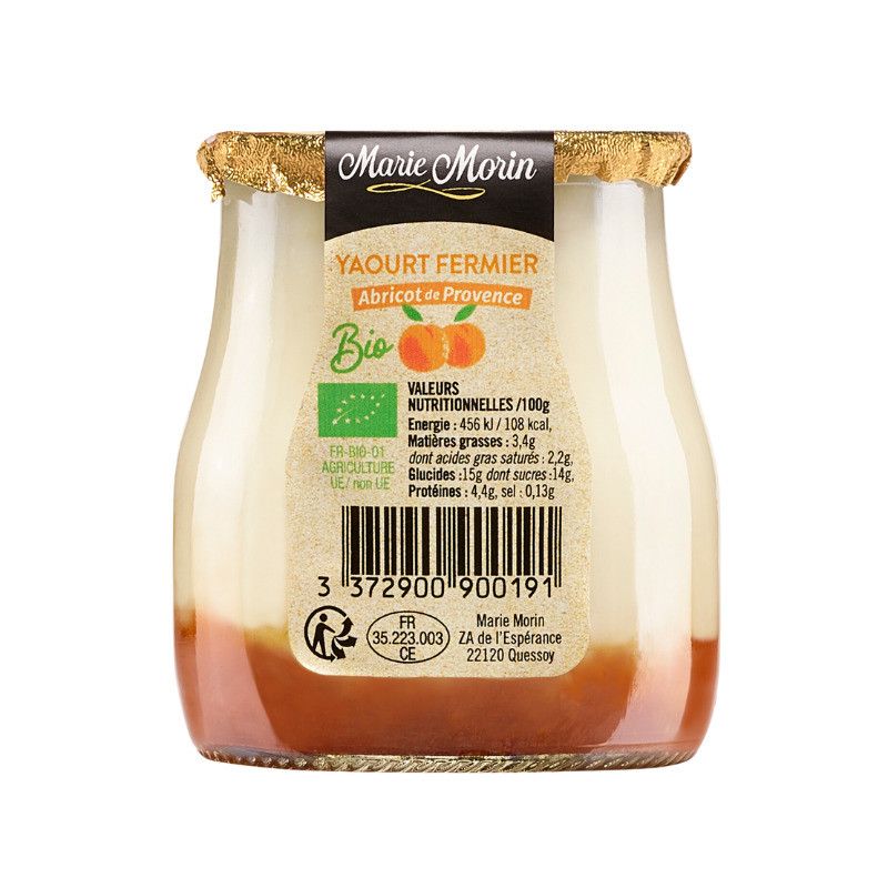 Yaourt fermier abricot BIO - 140g