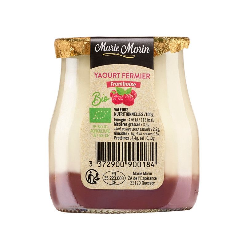 Yaourt fermier framboise BIO - 140g