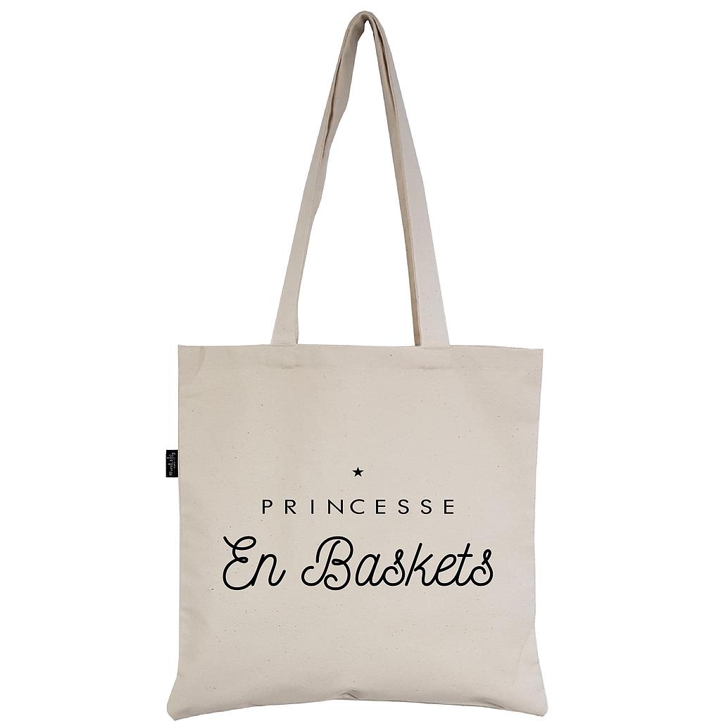 Tote-Bag écru  "Princesse en Baskets"