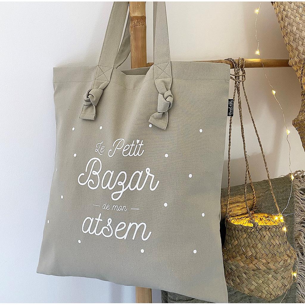Tote-Bag à noeuds couleur lin "ATSEM"
