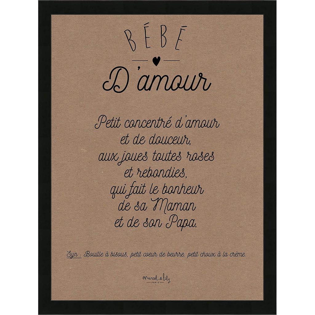 Affiche Kraft "Bébé d'amour"