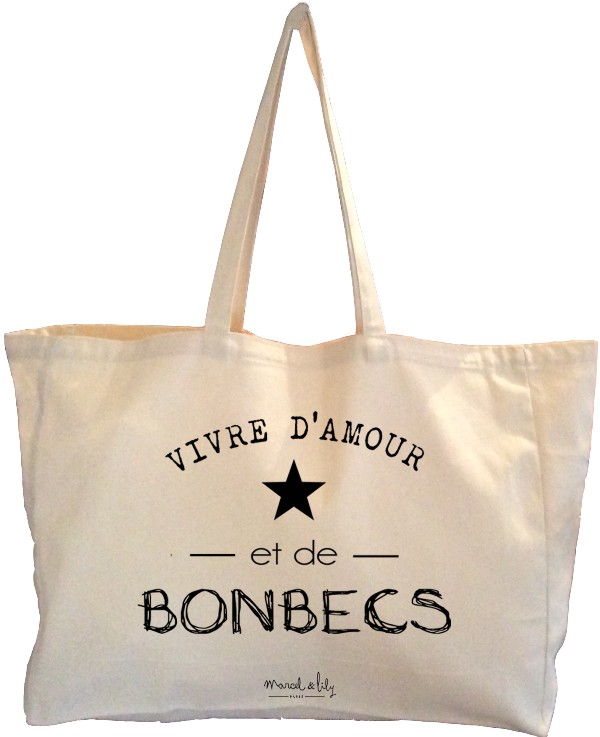 Maxi Bag " Vivre d'amour et de bonbecs "