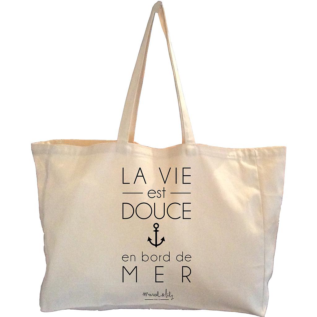 Maxi bag "La vie est douce en bord de mer "