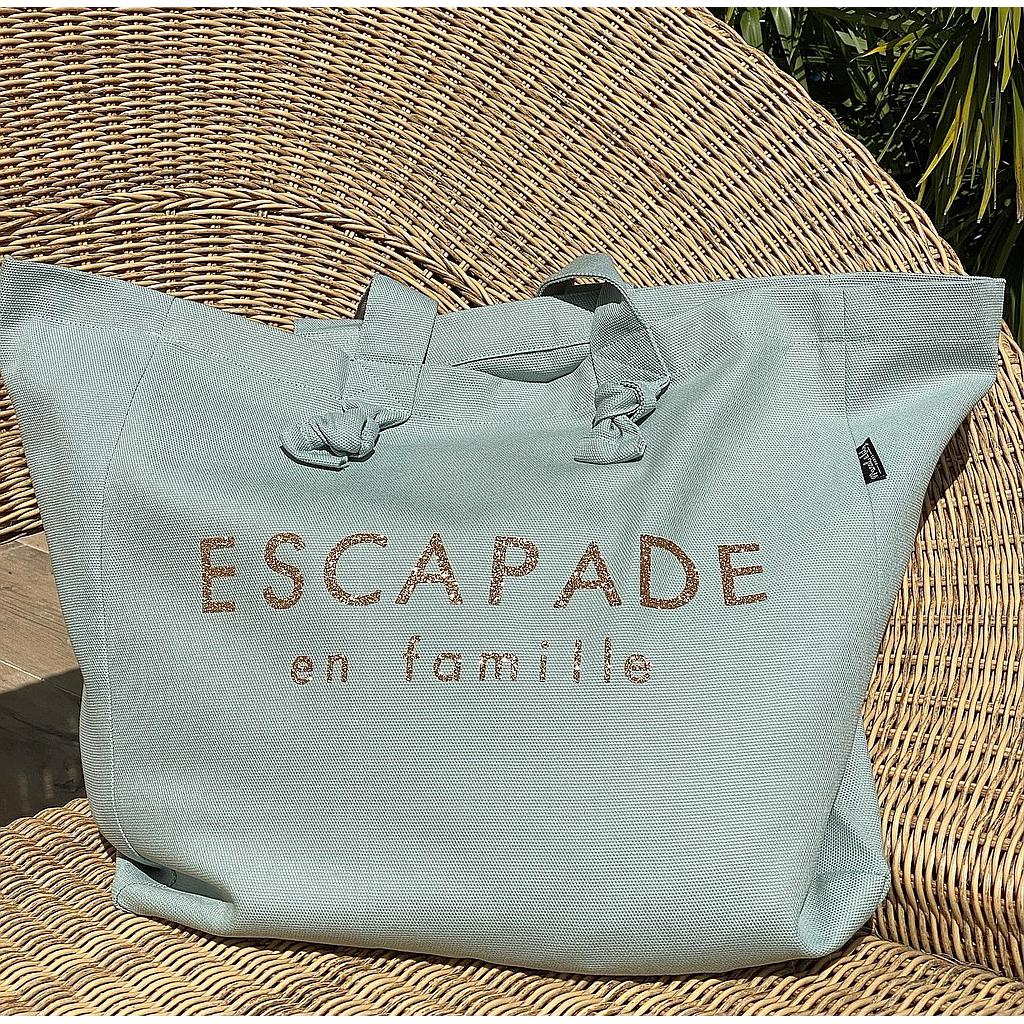 Cabas Lily - Bleu Caraïbe" Escapade en famille"