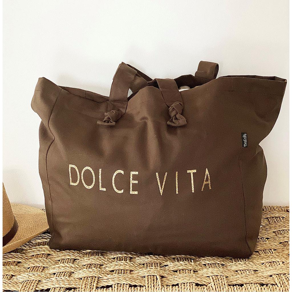 Cabas Lily  chocolat " Dolce Vita"