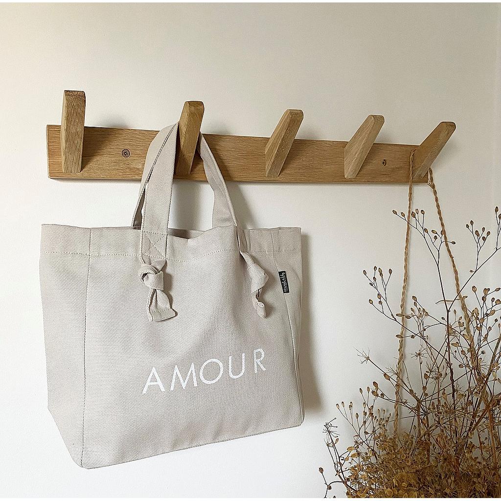 Mini Cabas Lily  gris perle "Amour"