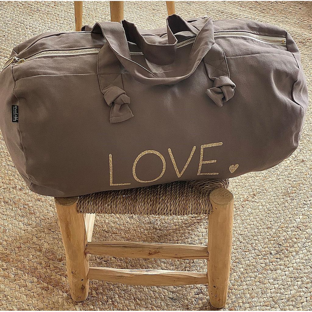 Sac Polochon warm taupe - love