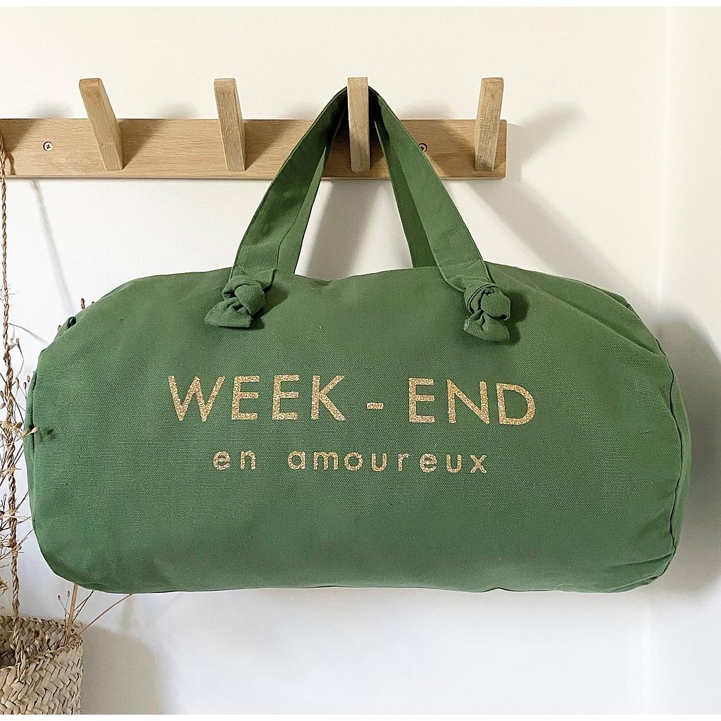 Sac Polochon vert sapin - Week-End en Amoureux