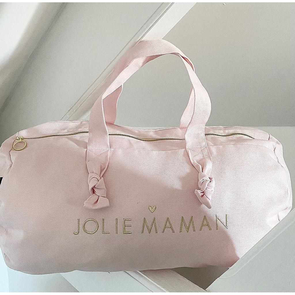Sac Polochon brodé- pétale de rose - Jolie Maman