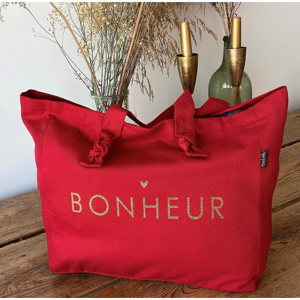 Cabas Lily - rouge coquelicot "Bonheur"