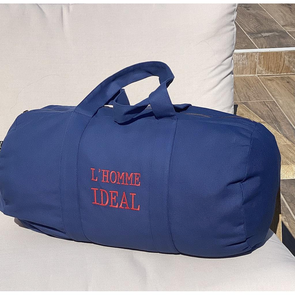 Sac Polochon homme brodé- Marine- L'Homme Idéal