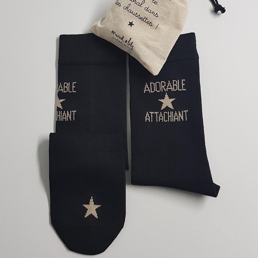 Chaussettes  " Adorable attachiant" Série Limitée