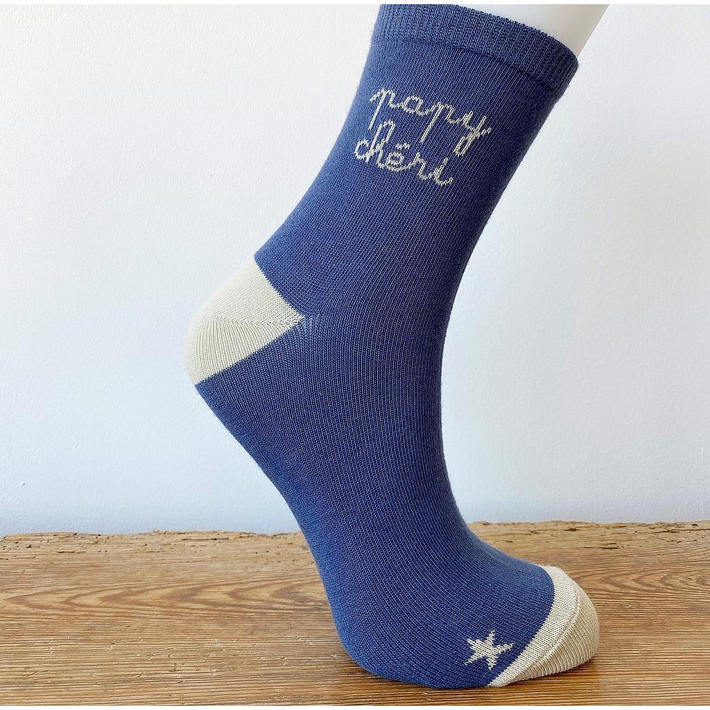 Chaussettes  " Papy chéri" bleu