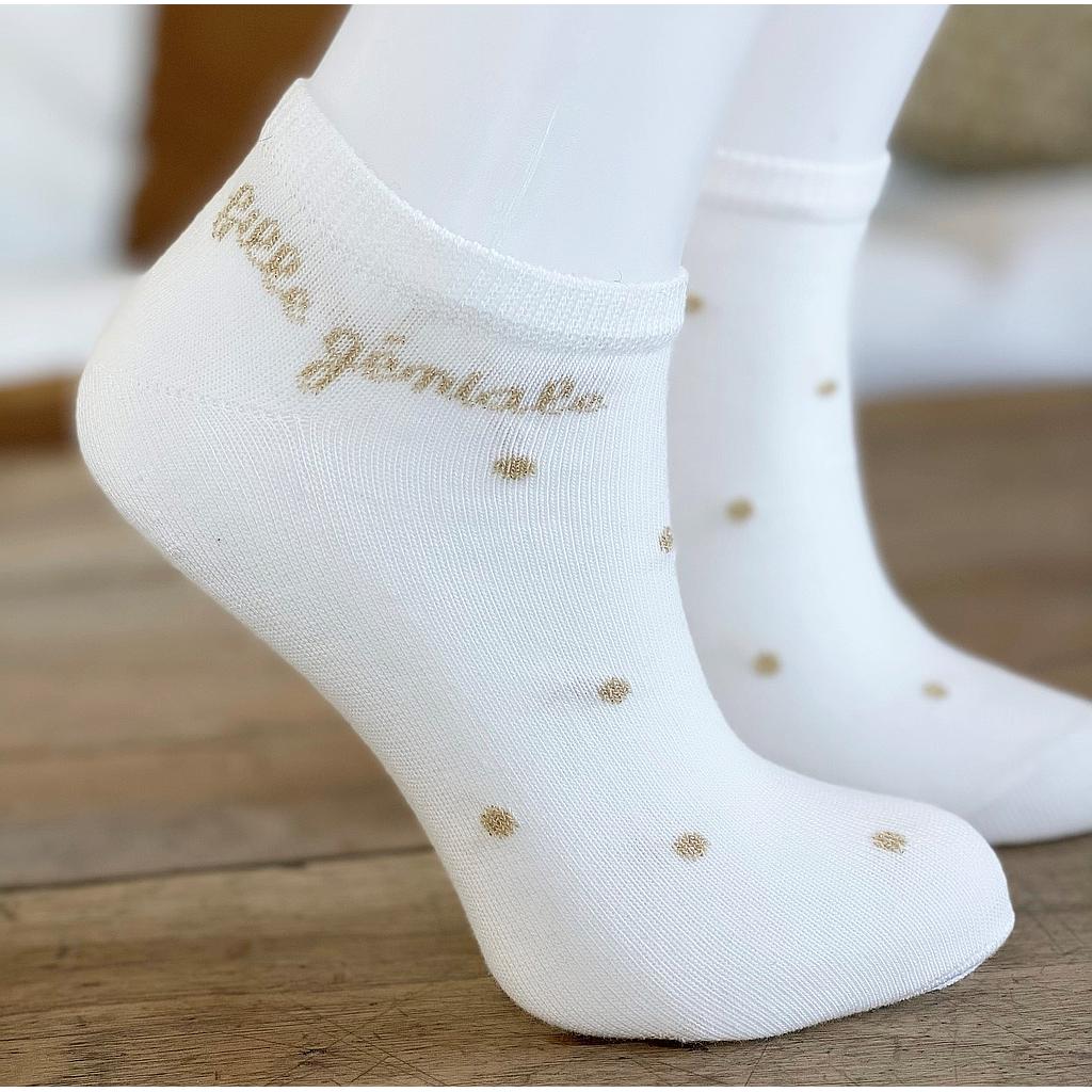 Socquettes  " Fille géniale " Milk et or
