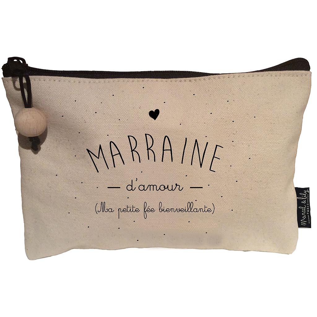 Trousse en coton écru "Marraine d'amour" Série Limitée