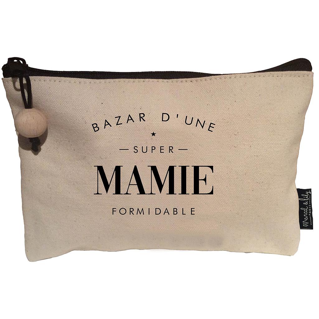 Trousse en coton écru "Super Mamie"