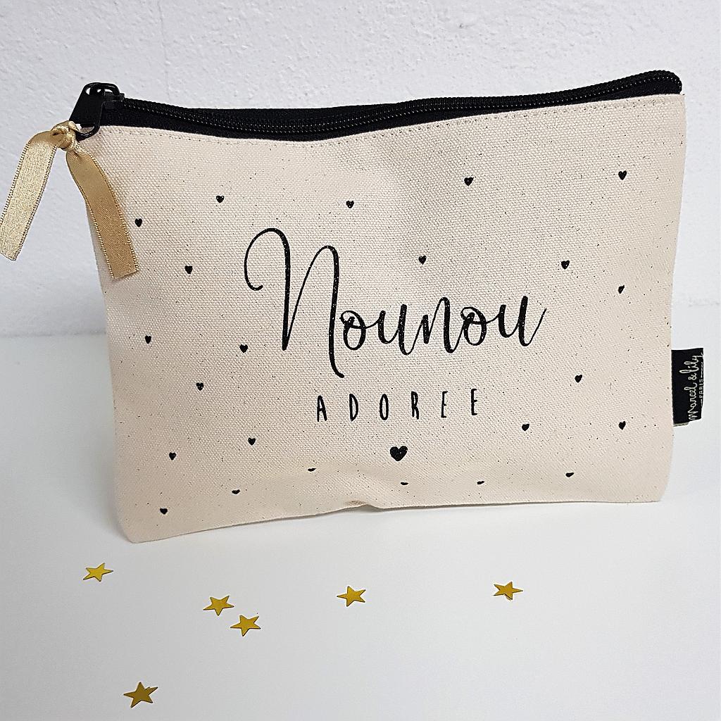 Trousse en coton écru "Nounou adorée" série limitée