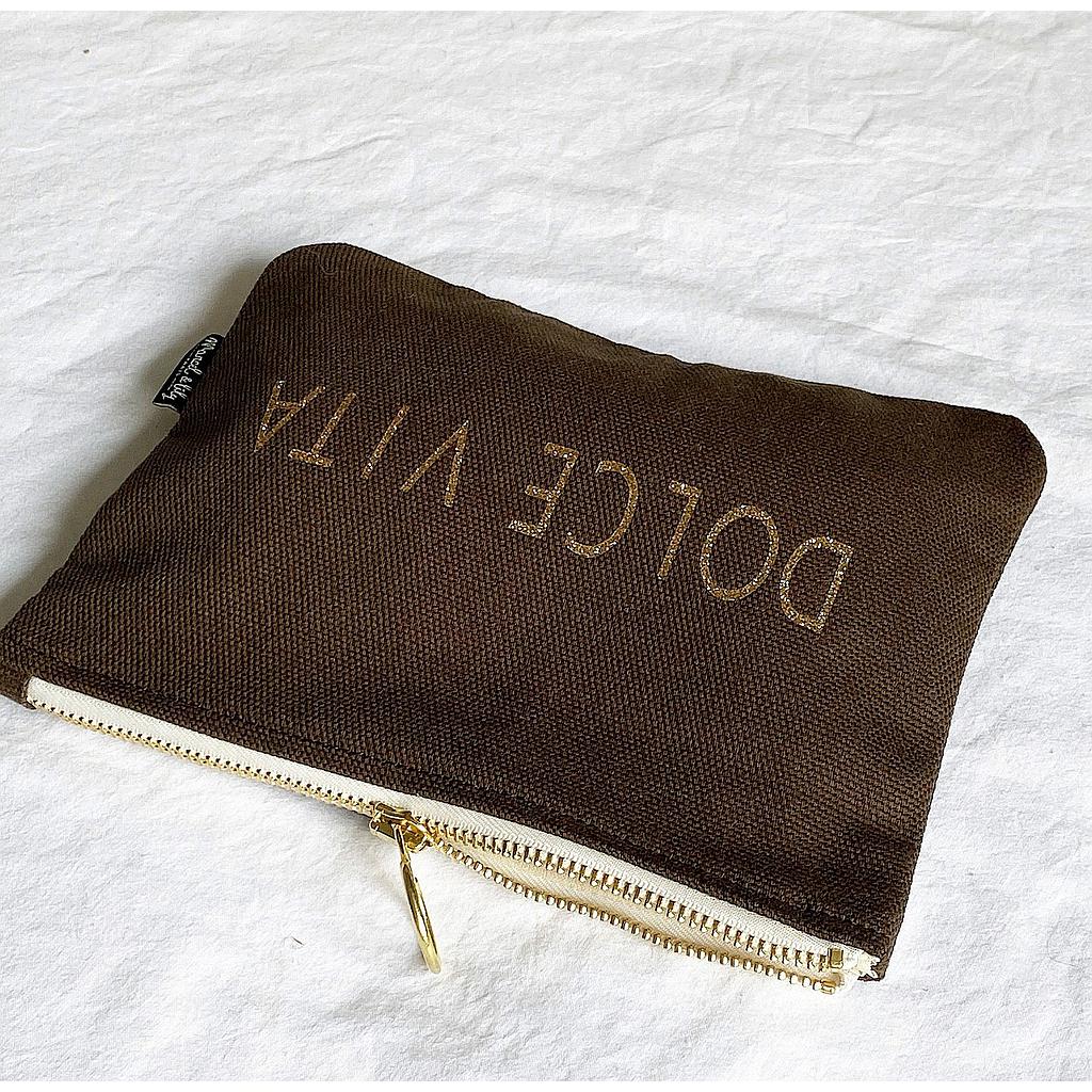 Trousse - chocolat- " Dolce Vita "