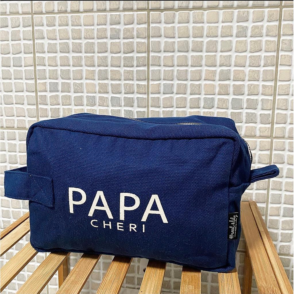 Trousse de toilette bleu navy " Papa chéri " SERIE LIMITEE