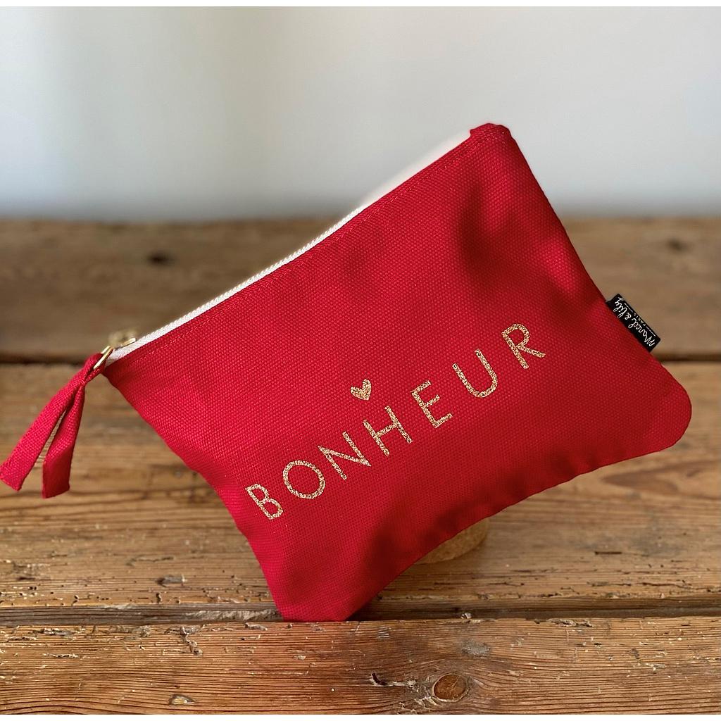Trousse rouge coquelicot "Bonheur"