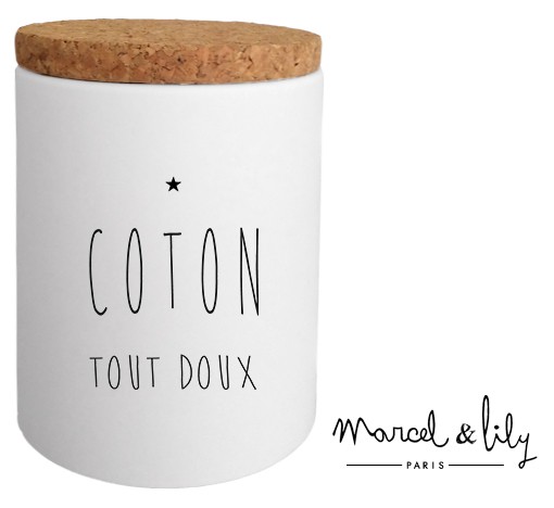 Pot avec son couvercle en liège "Coton tout doux"