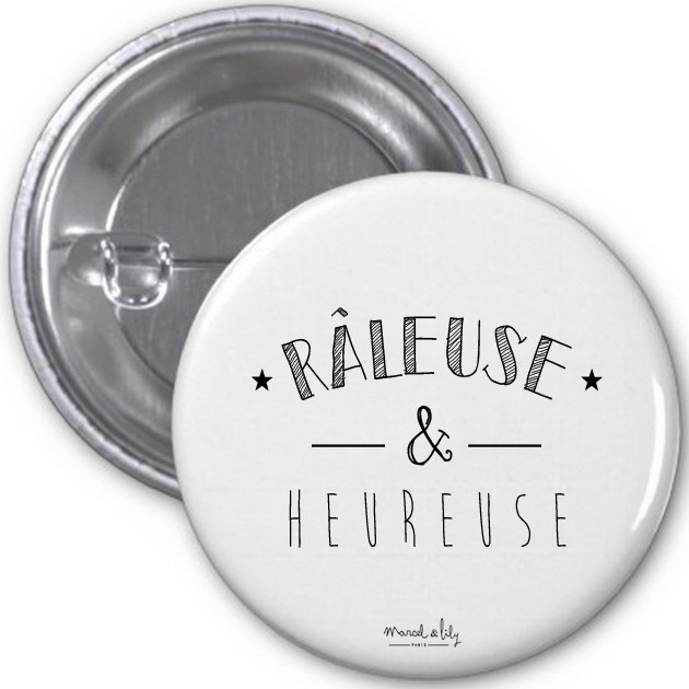 Lot de 5 Badges Râleuse &amp; Heureuse