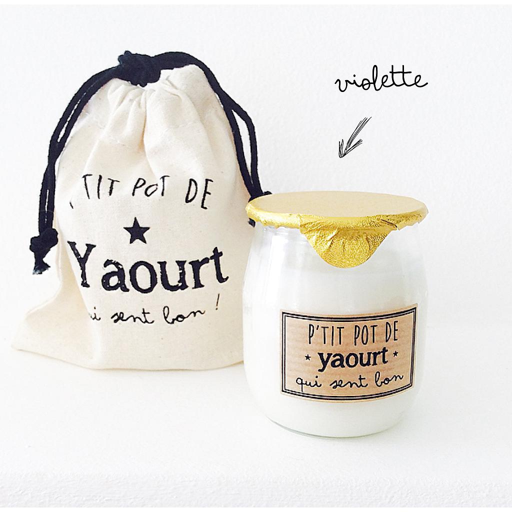 Bougie P'tit pot de yaourt à la violette
