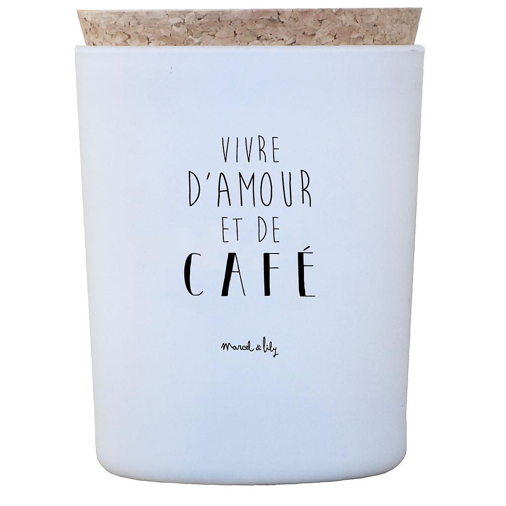 Bougie "Vivre d'amour et de café " Café