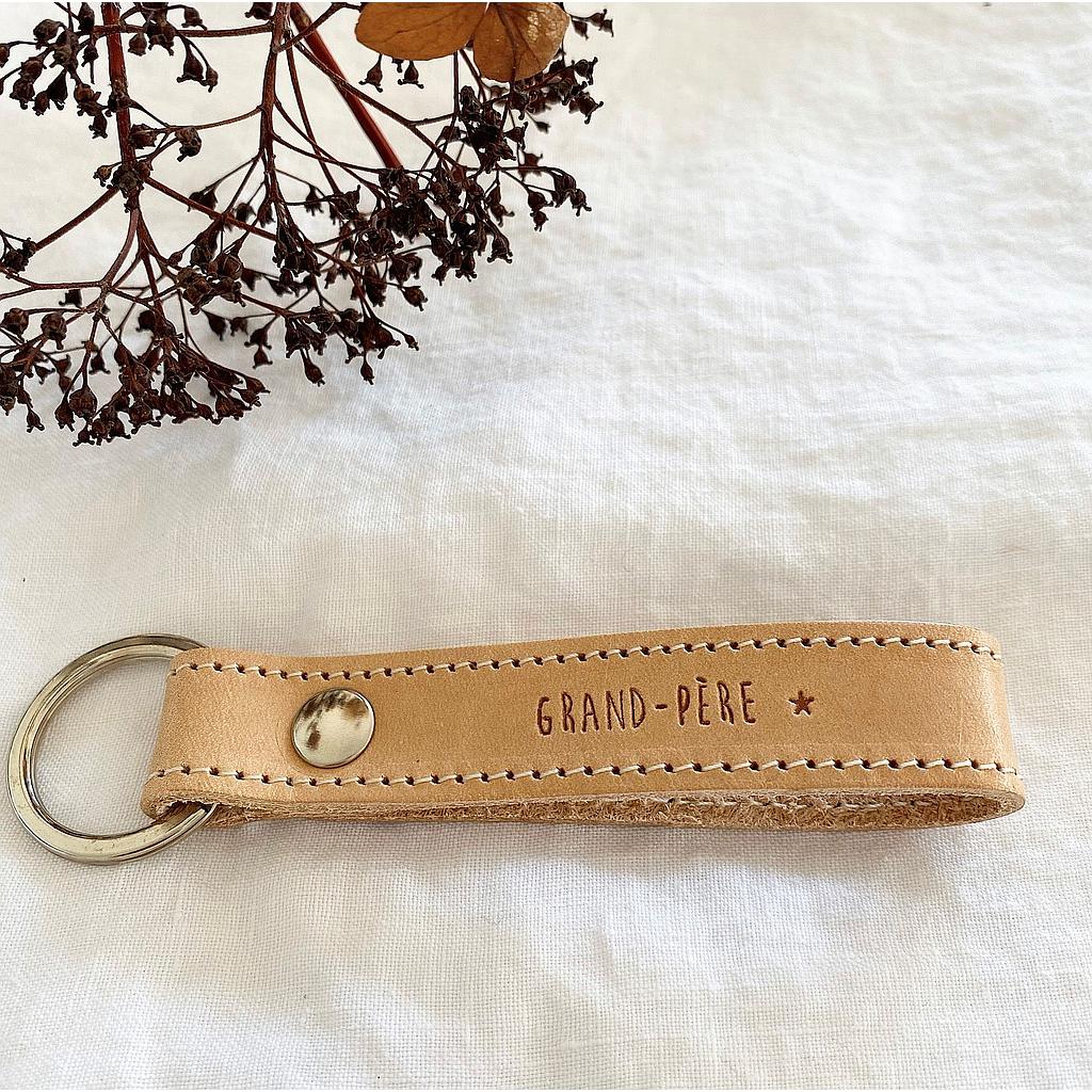 Porte clefs - Cuir naturel "Grand-père"