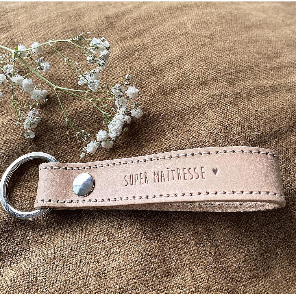 Porte clefs - Cuir naturel "Maîtresse"