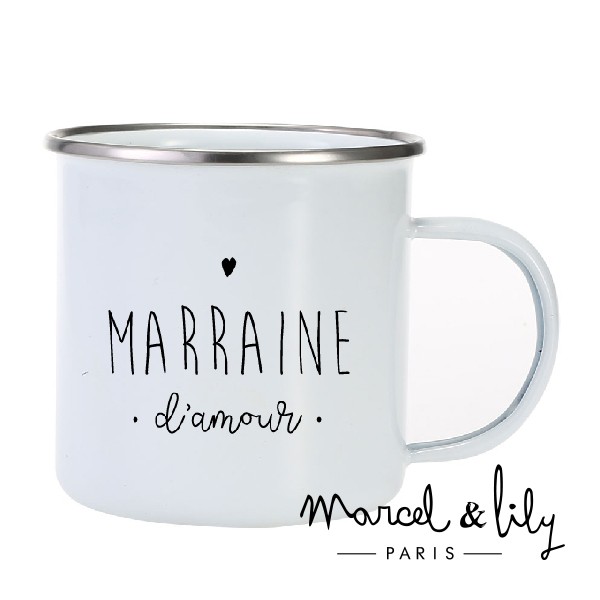 Tasse émaillées "Marraine d'amour"