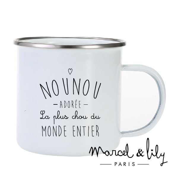 Tasse émaillée "Nounou adorée"