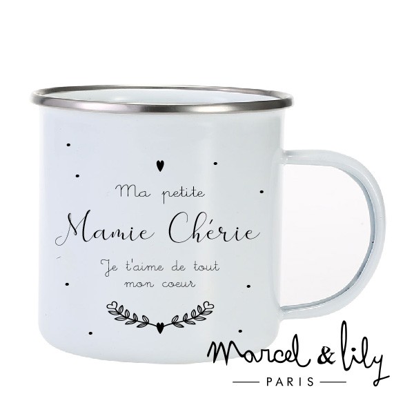 Tasse émaillée "Mamie chérie"