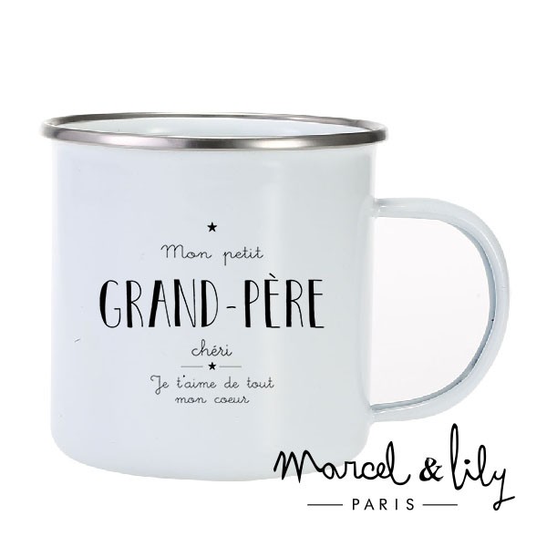 Tasse émaillée "Grand-Père chéri"