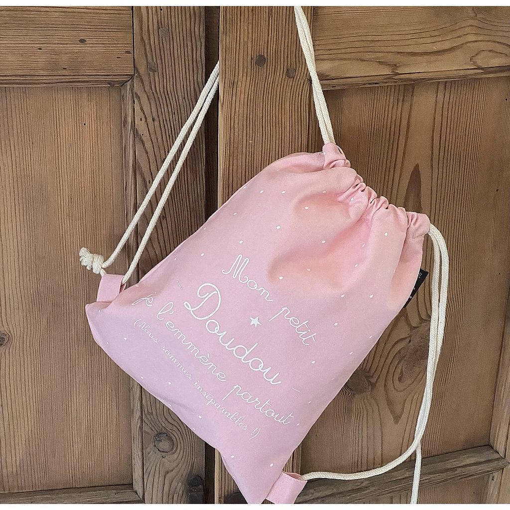 Sac à dos rose " Mon petit doudou "
