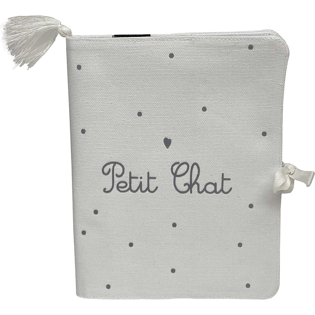 Protège Carnet de Santé "Petit Chat" - Gris