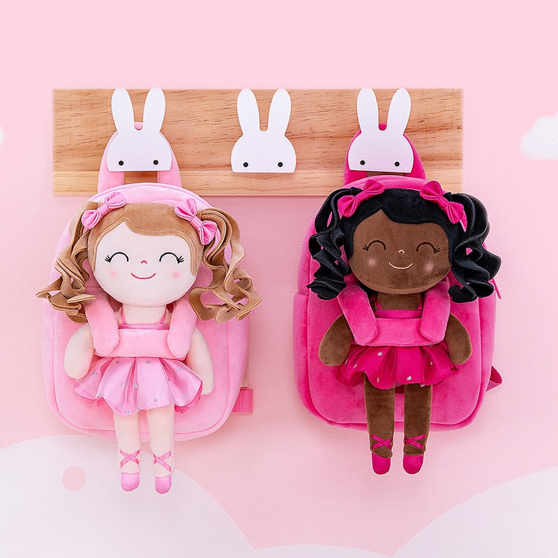 Peluche : Superbe danseuse rose et son sac à dos