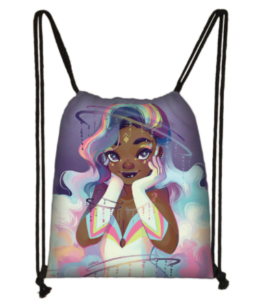 Sac avec Cordons : Princesse Afro Arc-en-ciel