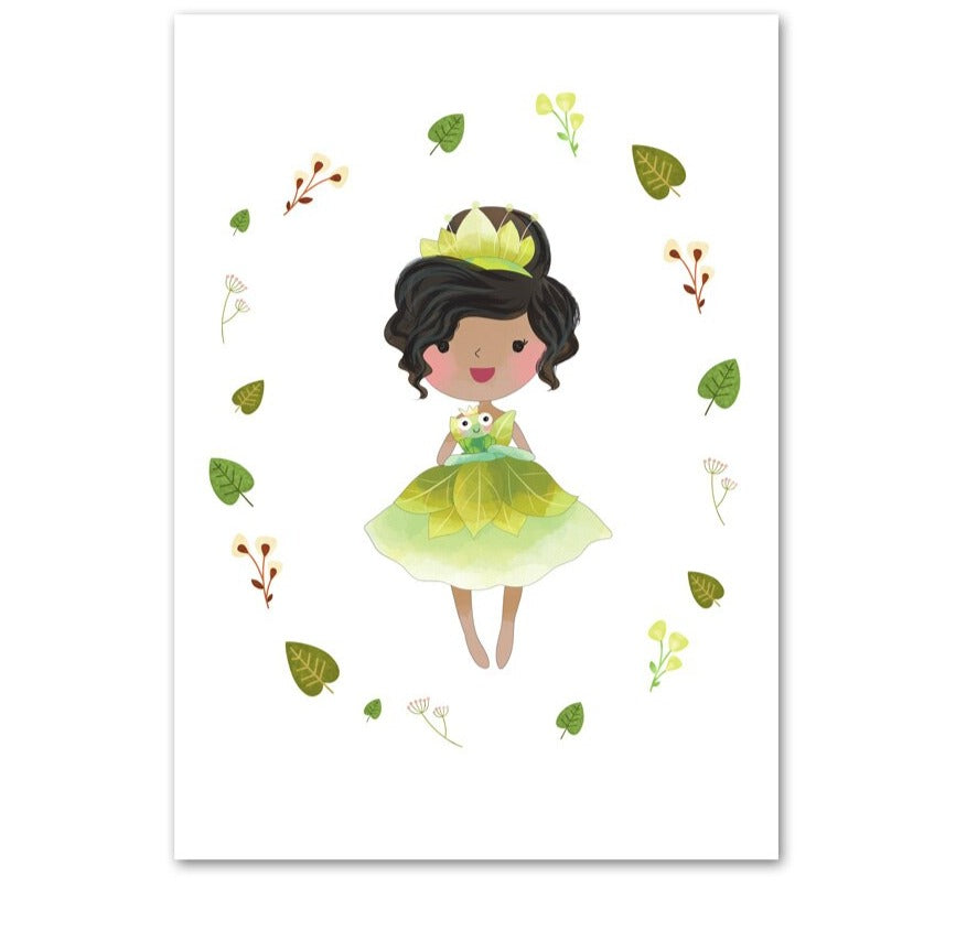 Toile :  Une grenouille et une princesse