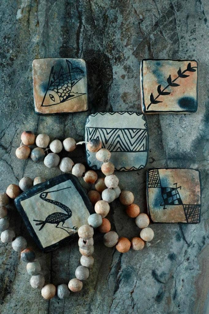 Poterie - dessous de verre avec motifs