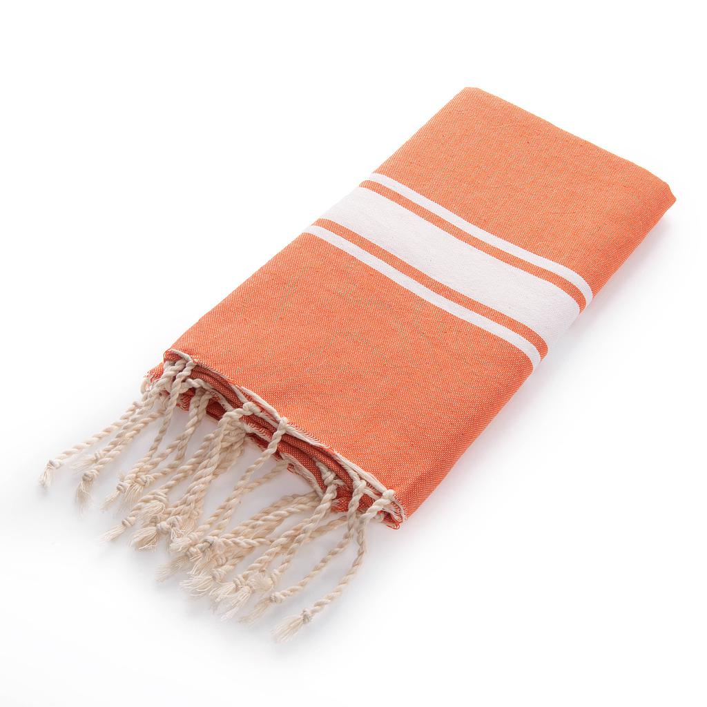 FOUTA IPANEMA - Orange / blanc