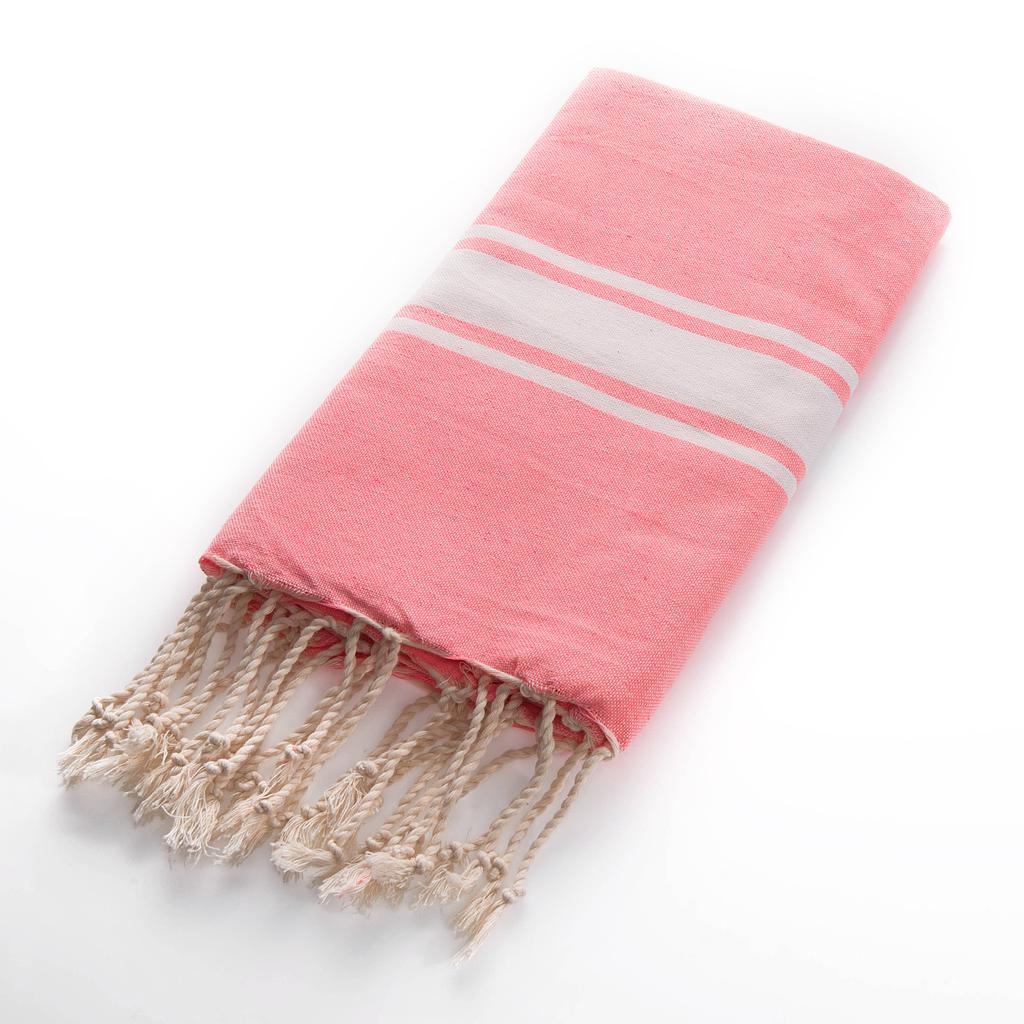 FOUTA IPANEMA - Rose fluo / blanc