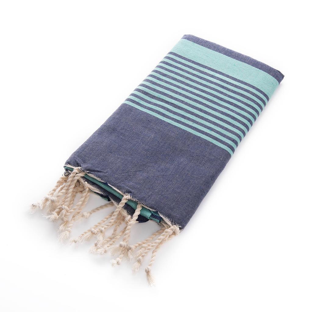 FOUTA MIAMI BEACH - Bleu marine / menthe