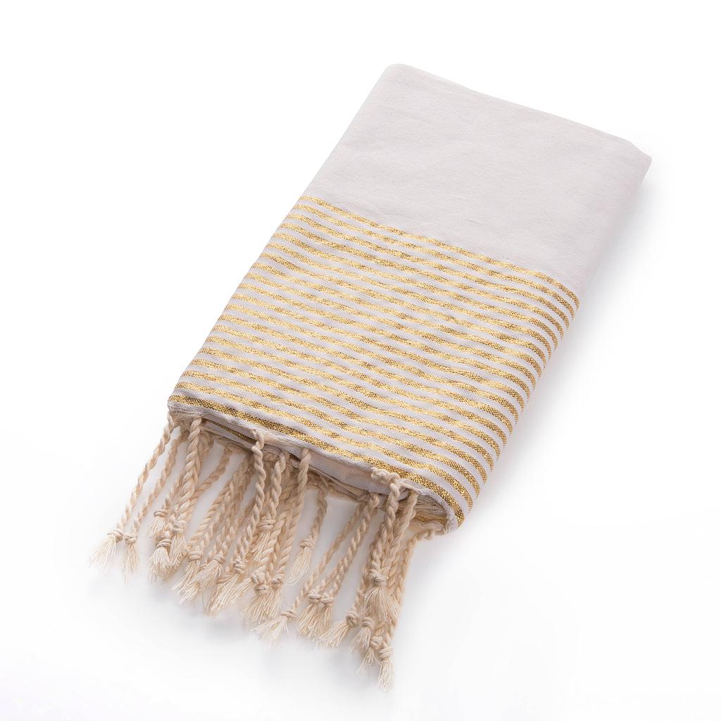 FOUTA ST TROPEZ - Blanc / or