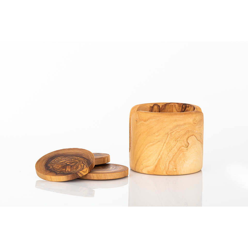 Dessous de verre en bois d'olivier (6 pièces)