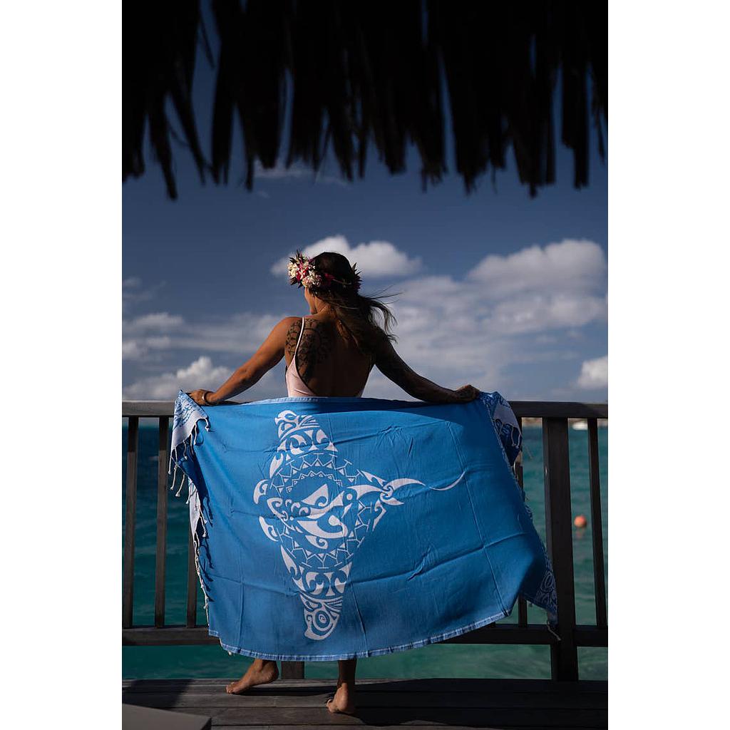 Fouta réversible Ray &amp; Shark - Bleu