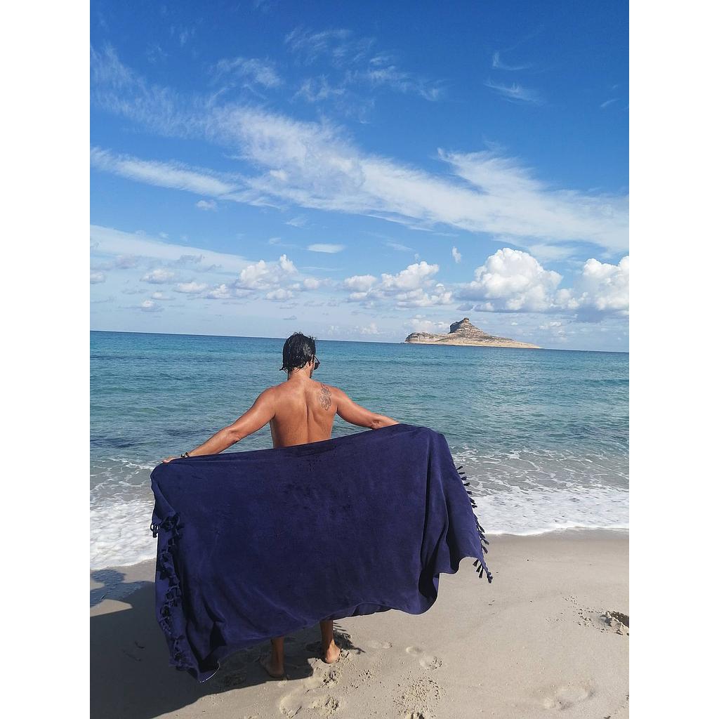 Fouta réversible éponge Océan  - Deep abyss