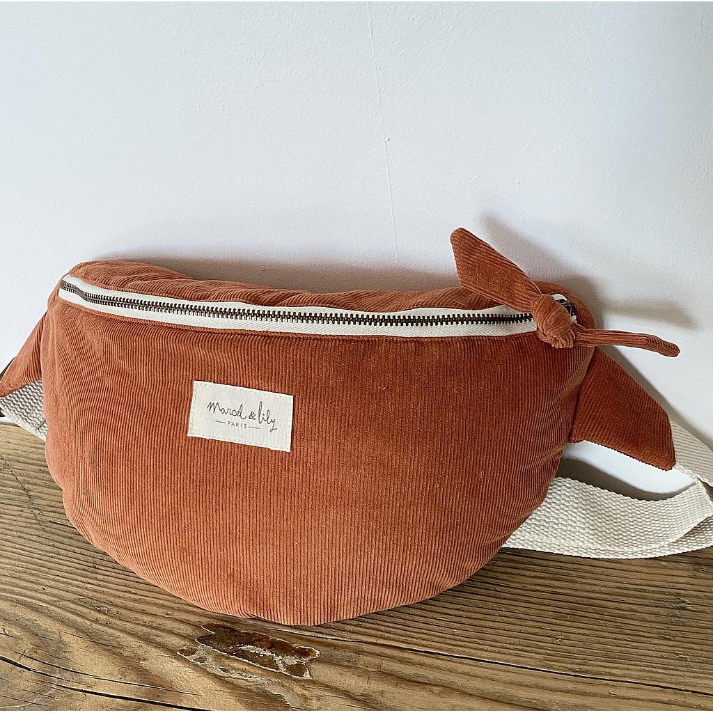 Sac Banane velours - rouille