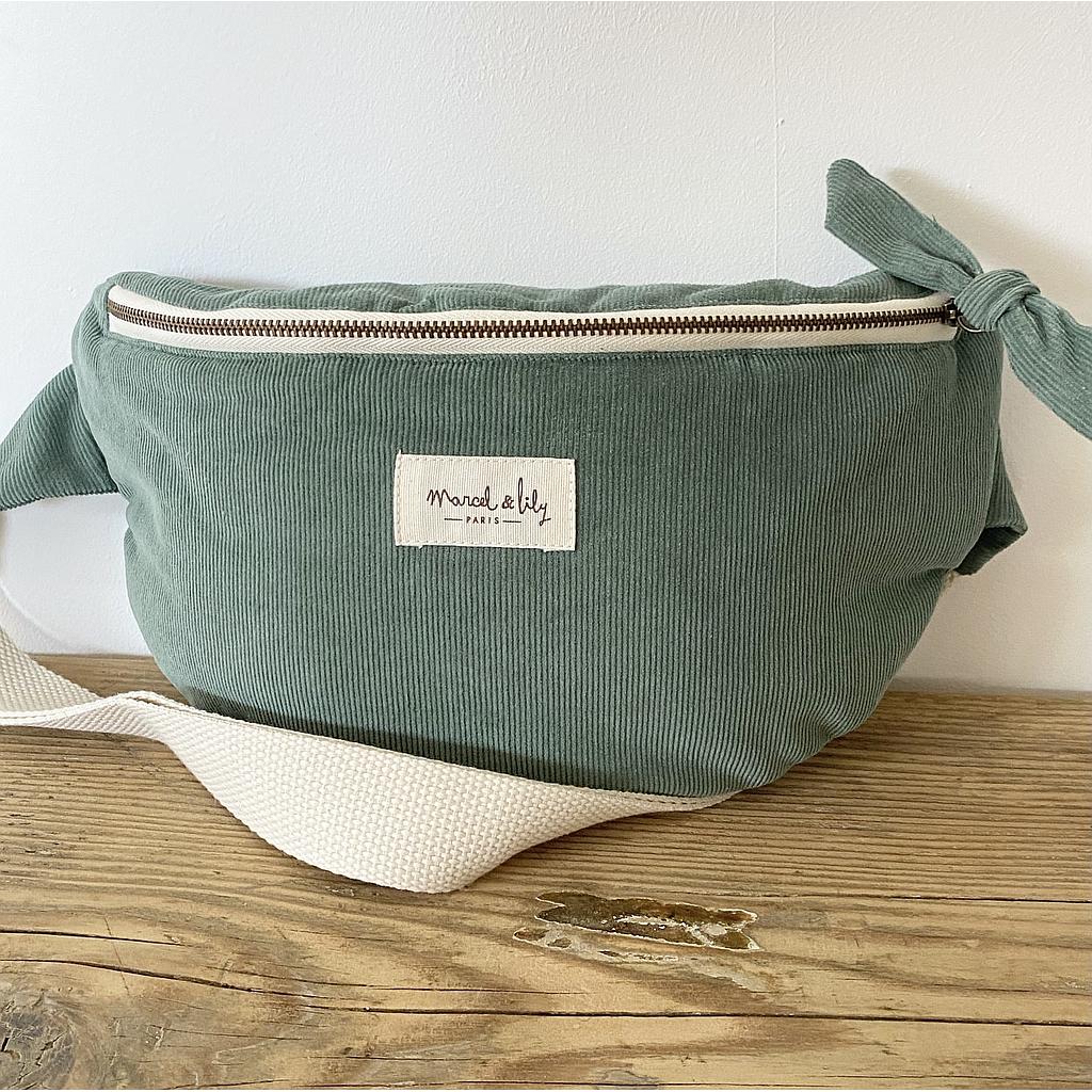 Sac Banane velours - vert céladon