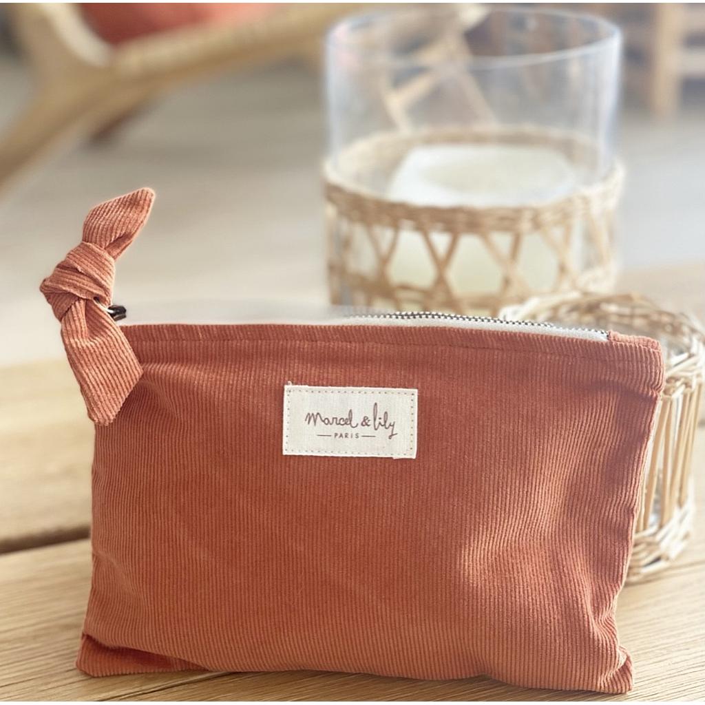 Pochette velours - rouille